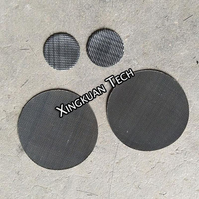 Pedazos redondos del paño de malla de alambre del negro del disco del filtro del paquete de la pantalla del extrusor