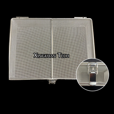 Esterilización de acero inoxidable Mesh Basket With Locking Lid de Electropolished